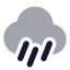 Cloudrainwind icon with bulk rounded style