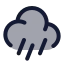 Cloudrainwind icon with duotone rounded style