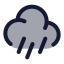 Cloudrainwind icon with duotone standard style