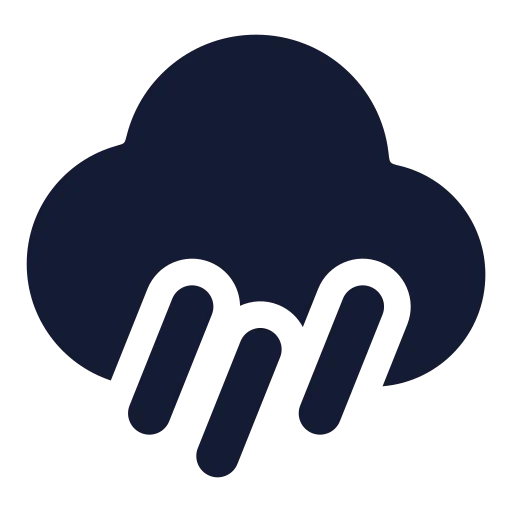 Cloud Rain Wind Icon in Solid Rounded style