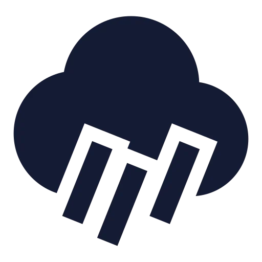 Cloud Rain Wind Icon in Solid Sharp style