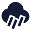 Cloudrainwind icon with solid sharp style