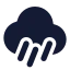 Cloudrainwind icon with solid standard style
