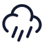 Cloudrainwind icon with stroke rounded style