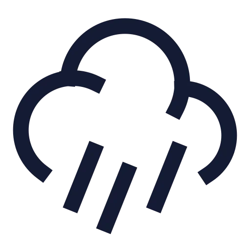 Cloud Rain Wind Icon in Stroke Sharp style