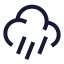 Cloudrainwind icon with stroke sharp style