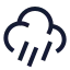 Cloudrainwind icon with stroke sharp style