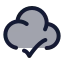 Cloudsavingdone icon with duotone rounded style