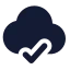Cloudsavingdone icon with solid standard style