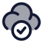 Cloudsavingdone icon with duotone standard style