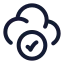 Cloudsavingdone icon with stroke rounded style