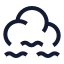 Cloudslowwind icon with stroke sharp style