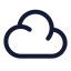 Cloud icon with stroke rounded style