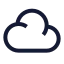Cloud icon with stroke sharp style
