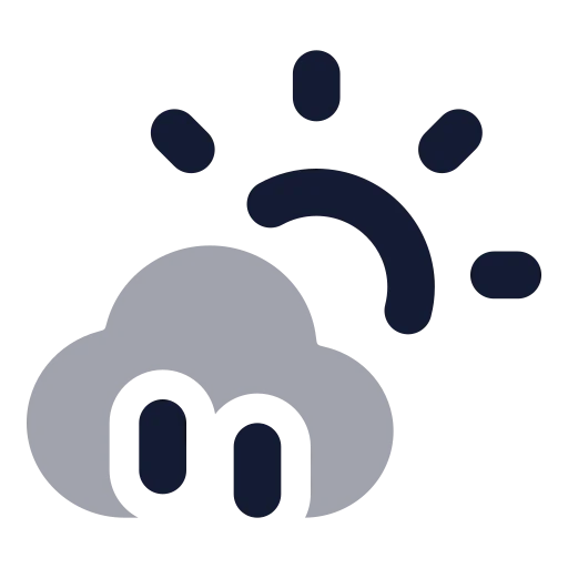 Cloud Sun Rain Icon in Bulk Rounded style