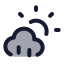 Cloudsunrain icon with duotone rounded style