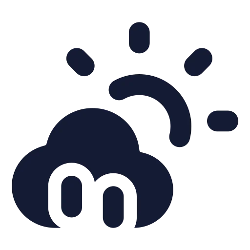 Cloud Sun Rain Icon in Solid Rounded style