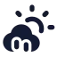 Cloudsunrain icon with solid rounded style