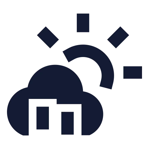 Cloud Sun Rain Icon in Solid Sharp style