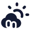 Cloudsunrain icon with solid standard style