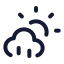 Cloudsunrain icon with stroke rounded style