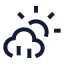 Cloudsunrain icon with stroke sharp style