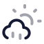Cloudsunrain icon with twotone rounded style