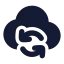 Cloudsync icon with solid rounded style
