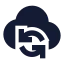 Cloudsync icon with solid sharp style