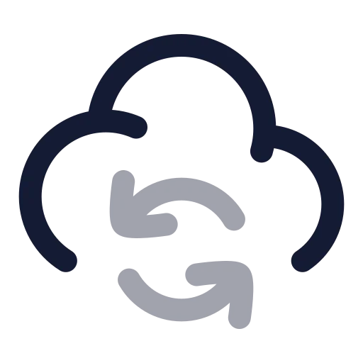 Cloud Sync Icon in Twotone Rounded style