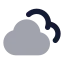 Cloudy icon with bulk rounded style
