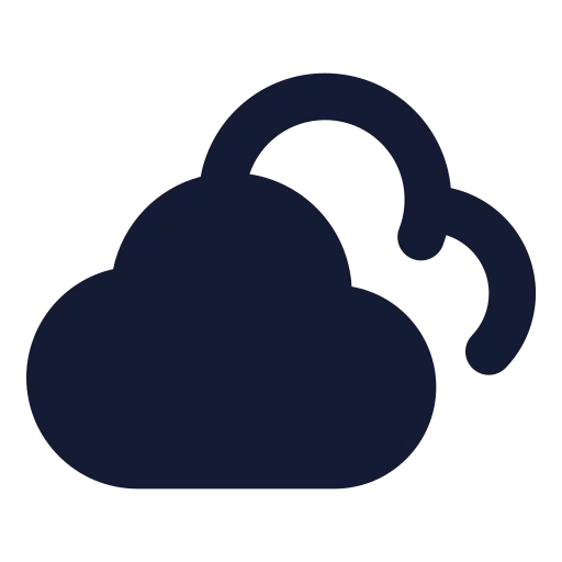 Cloudy Icon in Solid Rounded style