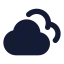 Cloudy icon with solid rounded style