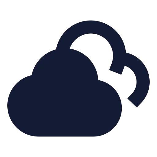 Cloudy Icon in Solid Sharp style