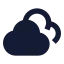 Cloudy icon with solid sharp style