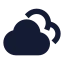 Cloudy icon with solid sharp style