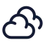 Cloudy icon with stroke rounded style