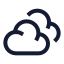 Cloudy icon with stroke sharp style