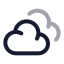 Cloudy icon with twotone rounded style