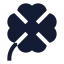 Clover icon with solid sharp style