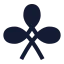 Clubs icon with solid sharp style