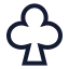 Clubs icon with stroke sharp style