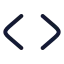 Codesimple icon with stroke rounded style