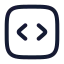 Codesquare icon with stroke rounded style