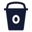 Coffee icon with solid sharp style