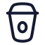 Coffee icon with stroke rounded style