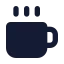 Coffee icon with solid standard style