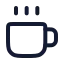 Coffee icon with stroke rounded style