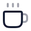 Coffee icon with twotone rounded style