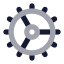 Cog icon with bulk rounded style
